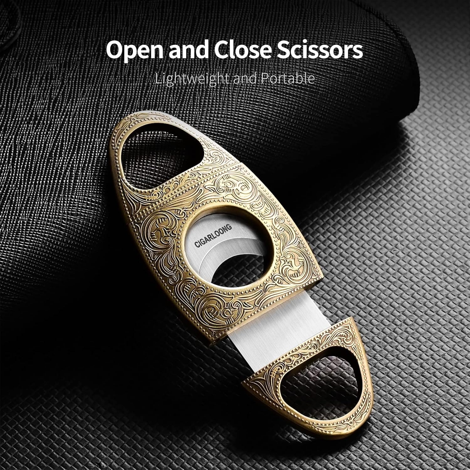 CIGARLOONG Double Blade Cigar Cutter, detail view